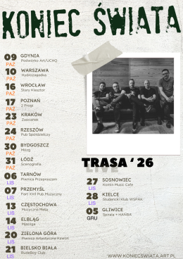 Przemyśl Wydarzenie Koncert Koniec Świata - Trasa '26
